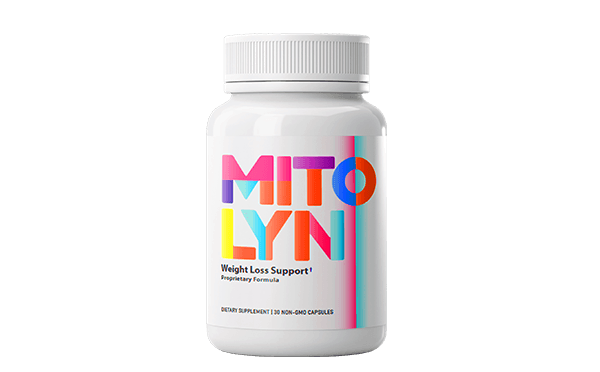 Mitolyn dietary supplement bottle with colorful modern label