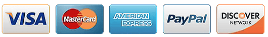 Accepted payment methods: Visa, MasterCard, American Express, PayPal, Discover